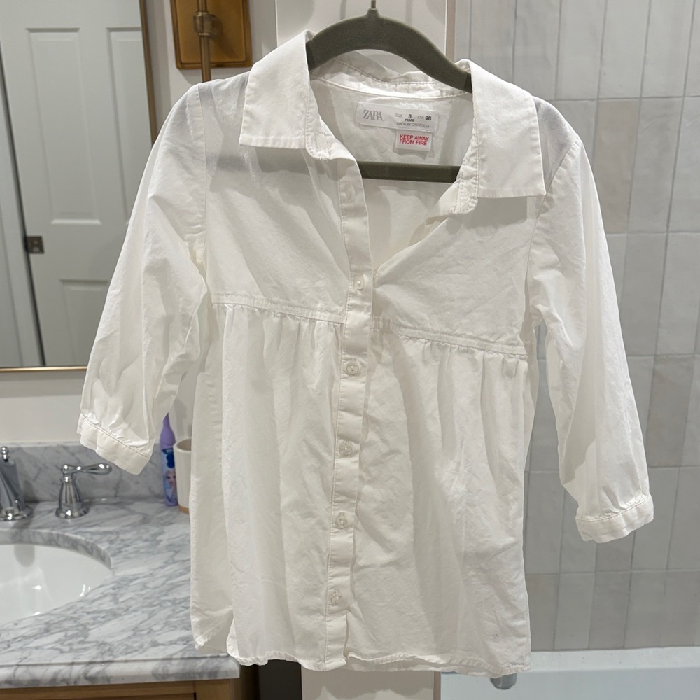 Zara Kids White Casual Dress